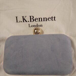 LK Bennett Suede Iside Box Clutch NWT's Pale Blue
